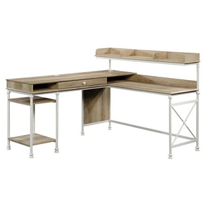 Sauder Canal Street L Shaped Computer Desk Coastal Oakwhite