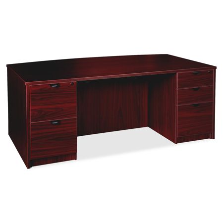 Lorell Prominence 2.0 Bowfront Double Pedestal Desk 72 W X 42 D 