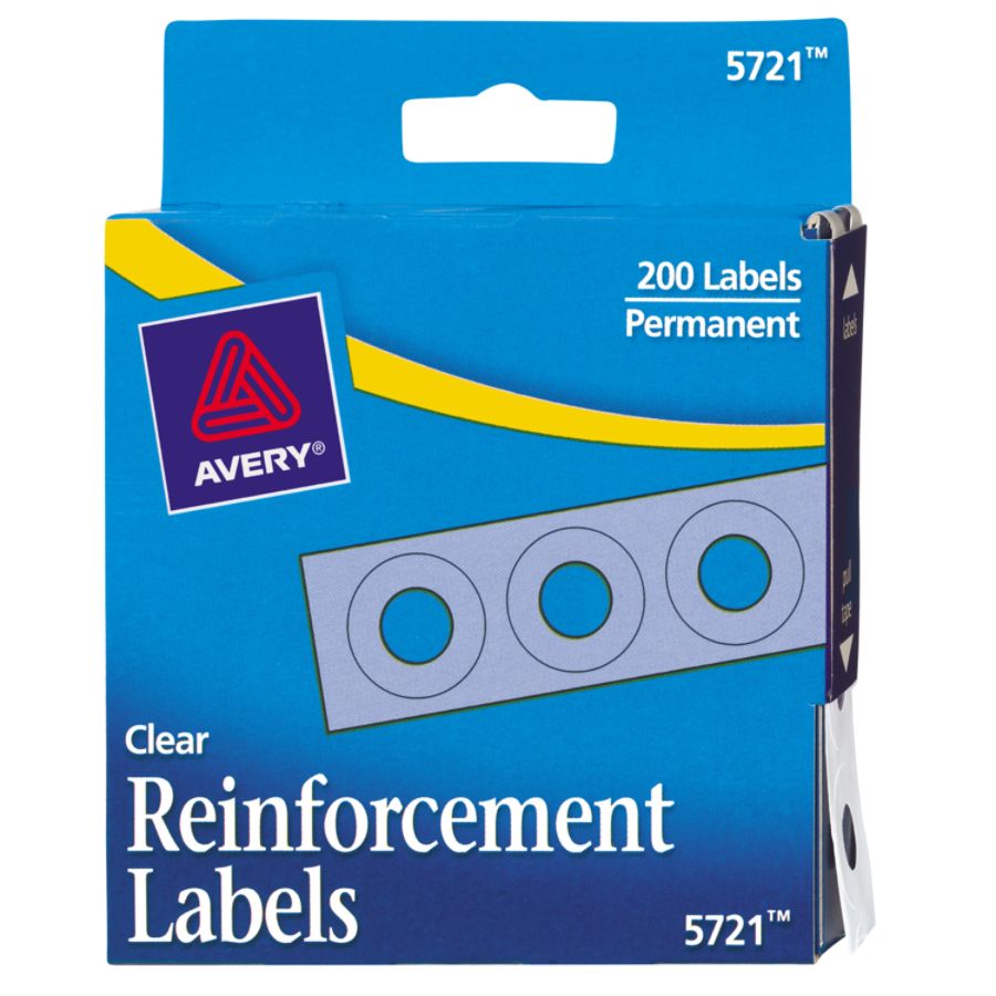 Avery Permanent Self Adhesive Reinforcement Labels Clear Pack Of 200 By ...