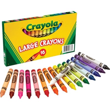 Crayola Large Crayon Set Assorted Colors Box Of 16 Office Depot