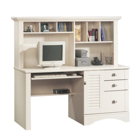 Sauder Harbor View Collection Computer Desk With Hutch Antiqued
