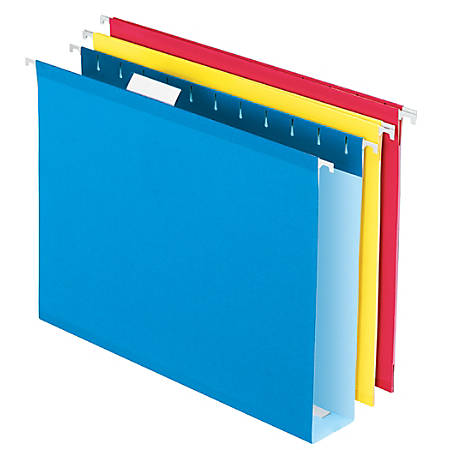 office depot® brand box bottom hanging file folders, 2" expansion, letter  size, assorted colors, pack of 12 folders item # 952465