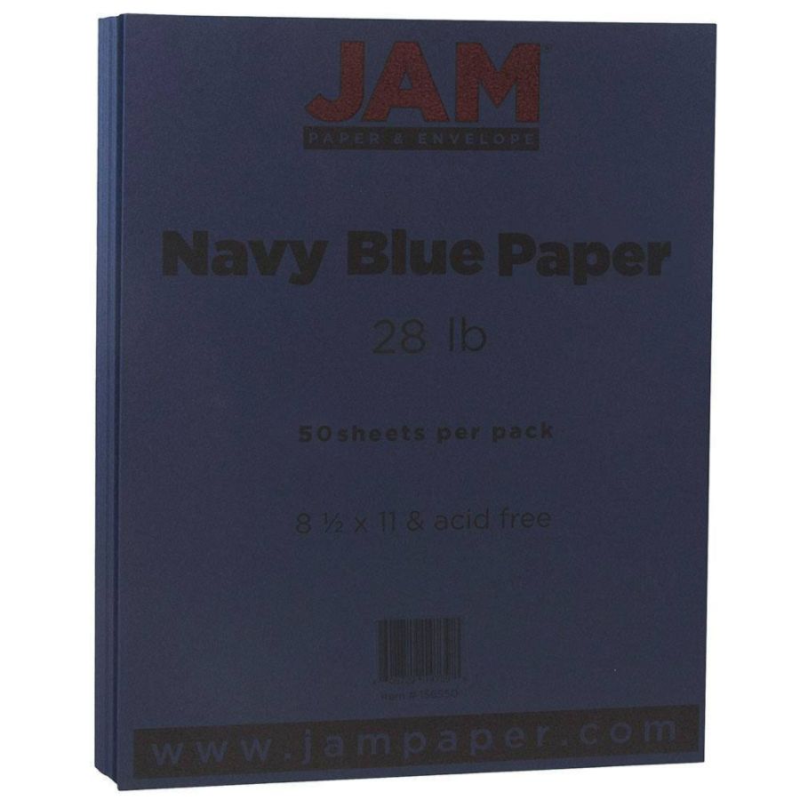 JAM Paper Basis 28lb Paper 8.5" X 11" 50pk - Navy Blue