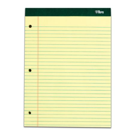 TOPS Double Docket Writing Pads 3 Hole Punched 8 12 x 11 Legal Ruled ...