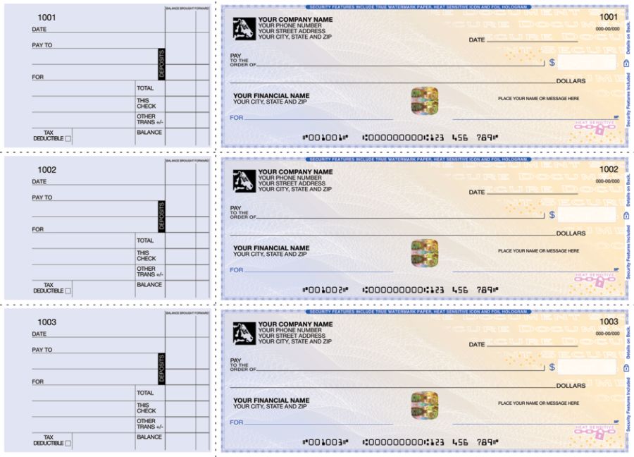 Custom 3 To A Page Checks 300 BX - Office Depot