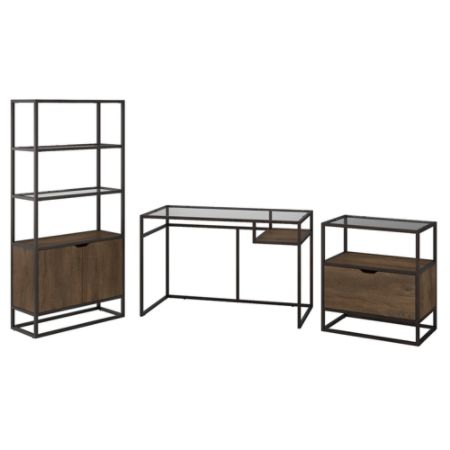 Bush Anthropology Desk With Bookcase And File Office Depot