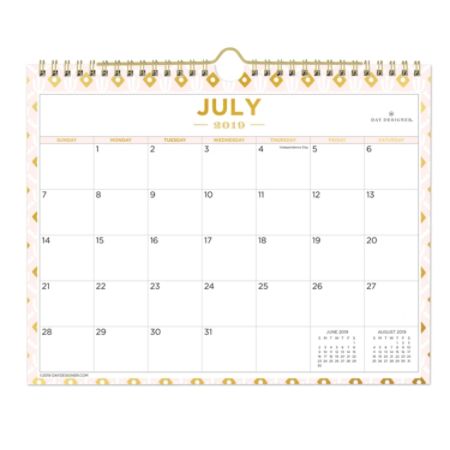 Day Designer Monthly Academic Wall Calendar 11 x 8 34 Sweet Geo July