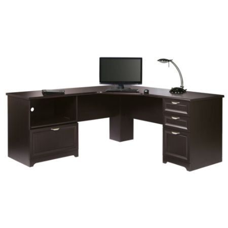 Realspace Magellan L Shaped Desk Espresso Office Depot