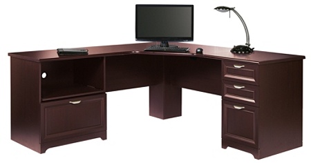 Realspace Magellan Perform L Desk Cherry Office Depot