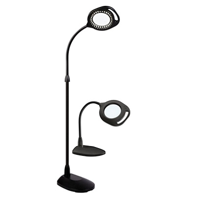 Ottlite 2 In 1 Led Magnifier Floor And Table Light 56 34 H Black