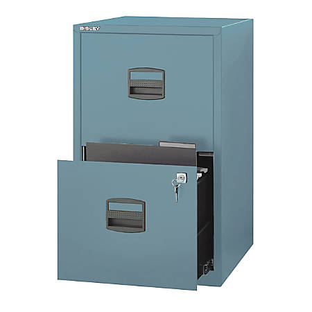 Bisley Pfa 2 Drawer File Cabinets Steel Blue Office Depot