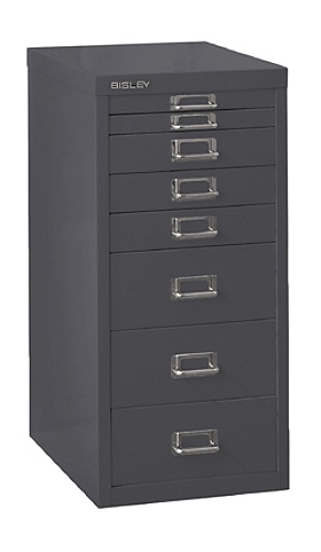 Bisley 15 D 8 Drawer Cabinet Charcoal Office Depot