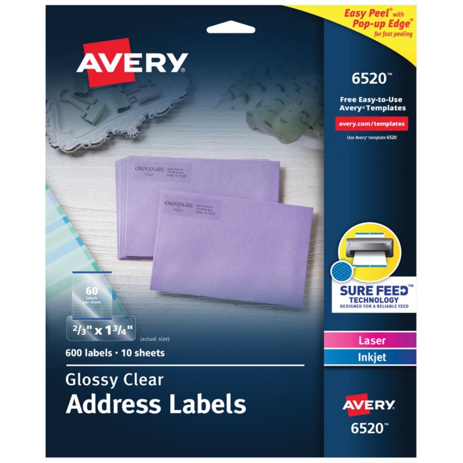 glossy avery labels