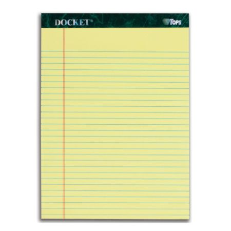 TOPS Docket Writing Pads 8 12 x 11 34 Legal Ruled 50 Sheets Canary Pack ...