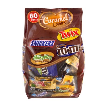 Mars Caramel Lovers Miniature Chocolates 37.70 Oz 60 Bars Per Bag Pack ...