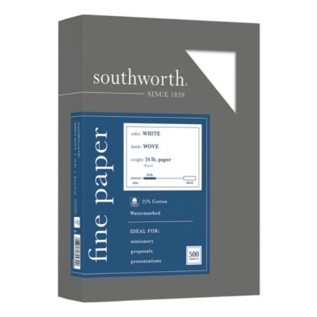 Southworth 25percent Cotton Business Paper 8 12 x 11 24 Lb White Box Of ...