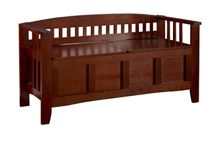 Linon Home Decor Products Storage Bench Short Split Seat Storage