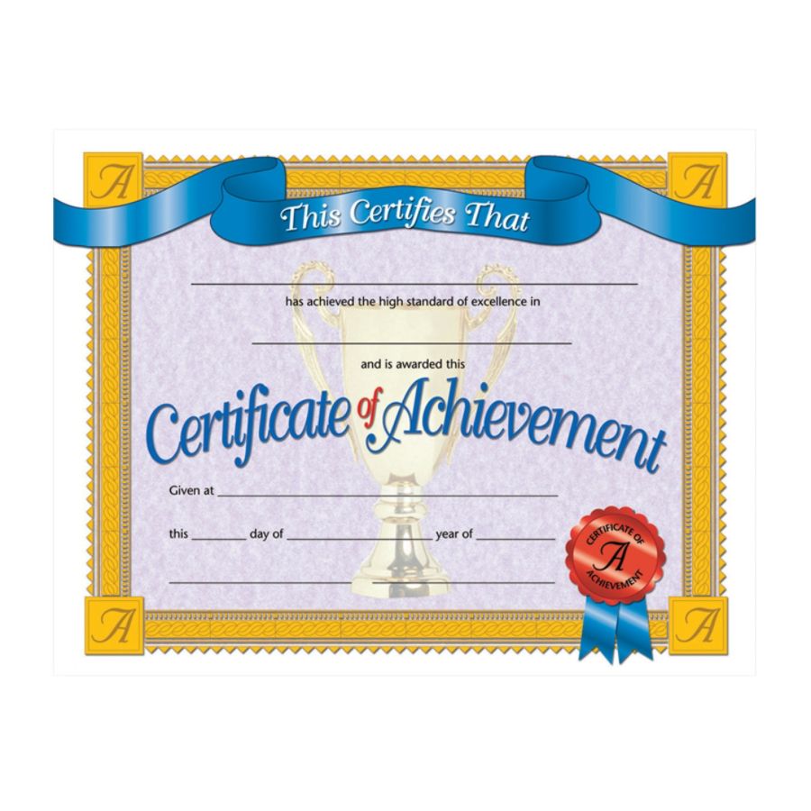 Hayes Publishing Certificates Of Achievement 8 12 X 11 Multicolor Pack 