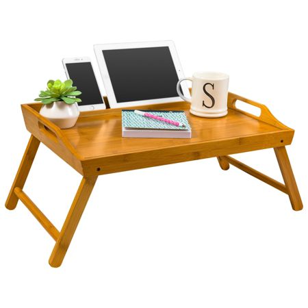 Lapgear Lap Desk With Legs Natural Bamboo Office Depot