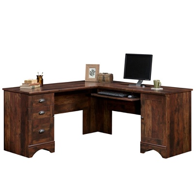Sauder Harbor View Collection Corner Computer Desk Curado Cherry