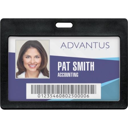 Advantus Horizontal Rigid ID Badge Holder Horizontal Plastic 6 Pack ...