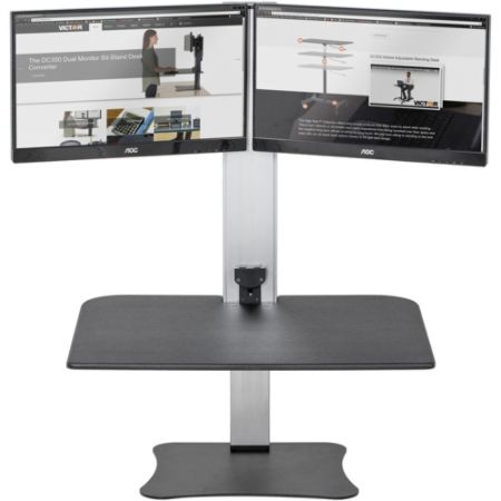 Victor High Rise Dc450 Electric Dual Monitor Standing Desk Riser