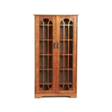 Southern Enterprises Window Pane Media Cabinet Oak Office Depot