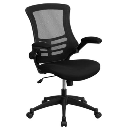 Flash Furniture Mesh Mid Back Swivel Task Chair With Flip Up Arms Black Item 974123