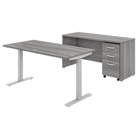 Bush Studio C Adjust Desk Set Gray Standard Office Depot