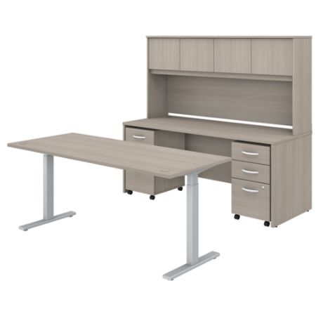 Bush Studio C Standing Desk Set Oak Standard Office Depot