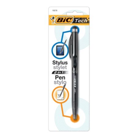 BIC Stylus 2 in 1 Pen Medium Point 1.0 mm Silver Barrel Black Ink by ...