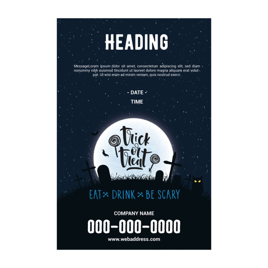 Banner Template Vertical Halloween Moon Office Depot