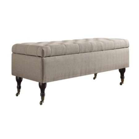 Elle Collete Tufted Bench With Storage French Graybrown Office Depot