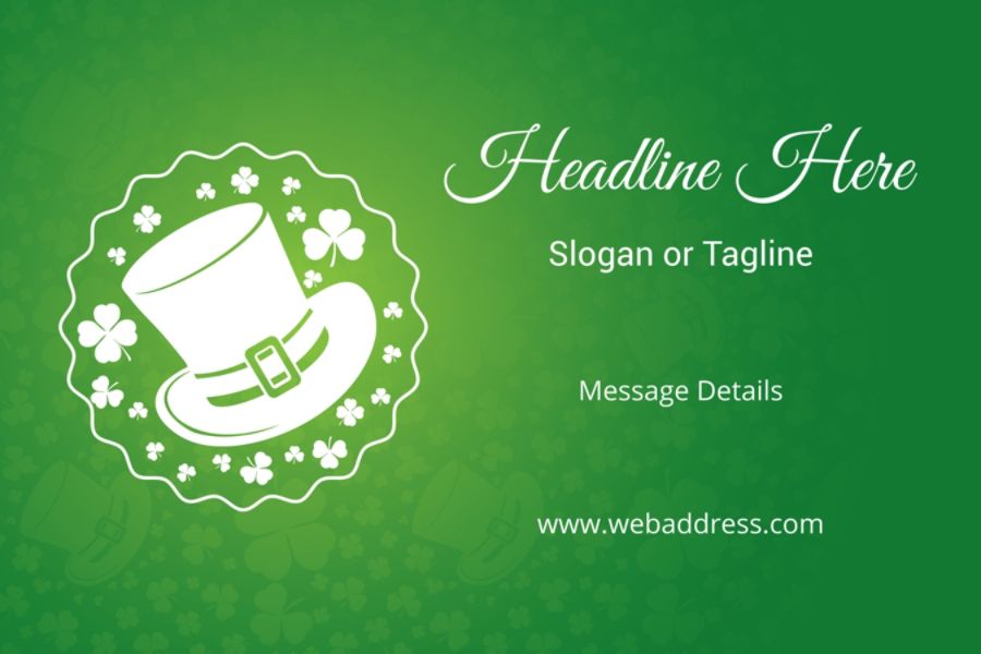 Custom Banner Horizontal St Patricks Hat Office Depot