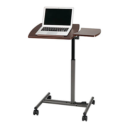 Realspace Dual Surface Laptop Cart Brown Office Depot