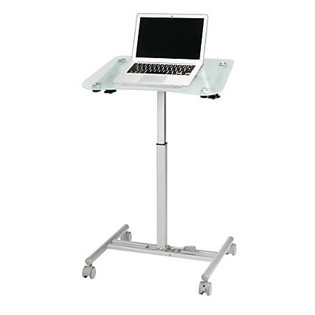 Realspace Tempered Glass Laptop Cart Clear Office Depot