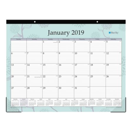 Blue Sky Monthly Desk Pad Calendar 22 x 17 Rue Du Flore January to