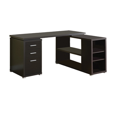 Monarch Specialties L Shaped Computer Desk With Book Shelf