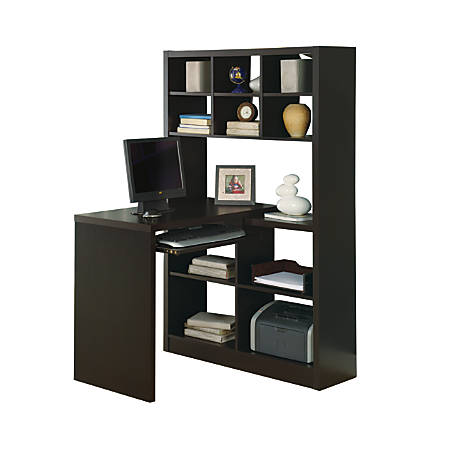 Monarch Specialties Corner Computer Desk With Built In Shelves