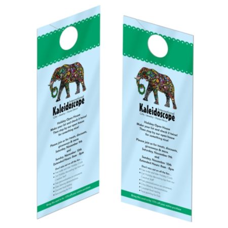 Custom Full Color Door Hangers Print 1 Side Uv Gloss 3 1 2 X 8 1 2 Box Of 50 Item 984445