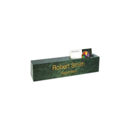 Custom Engraved Green Marble Desk Bar And Business Card Holder 2