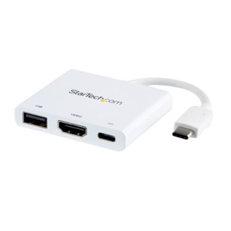 Startech Com Usb C Multiport Adapter With Hdmi 4k 1x Usb 3 0 Pd Mac Windows White Usb Type C All In One Video Adapter Expand The