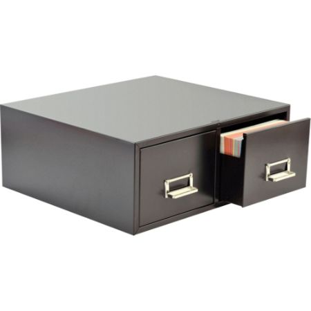 Major Metalfab 16 Card File Box Double Drawer 5 x 8 Black ...