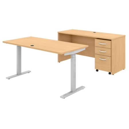 Bush Studio C Adjust Desk Set Maple Standard Office Depot