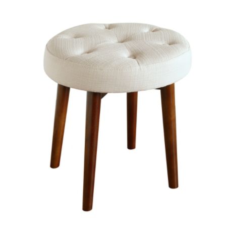 Elle D Cor Penelope Round Tufted Stool Antique Ivorybrown Office