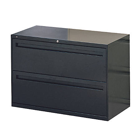 Hon Brigade 700 42 W Lateral 2 Drawer File Cabinet Metal Black