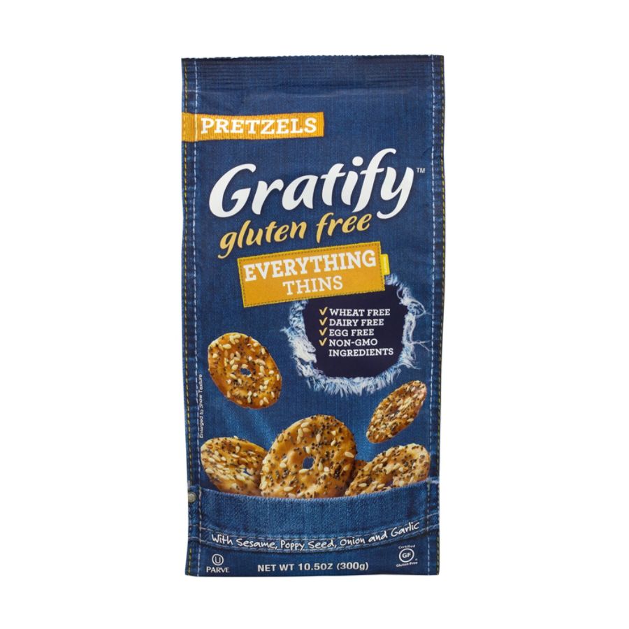 Gratify Gluten Free Everything Pretzel Thins 10.5 Oz 6 Pack - Office Depot