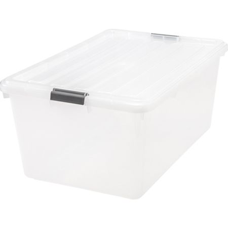 Iris Clear Storage Box With Lid 26 110 x 17 12 x 11 14 Clear Pack Of 5 ...