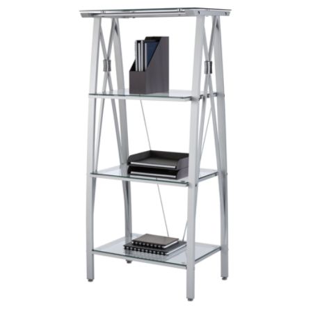 Realspace Vista 4 Shelf Bookcase Silver Office Depot