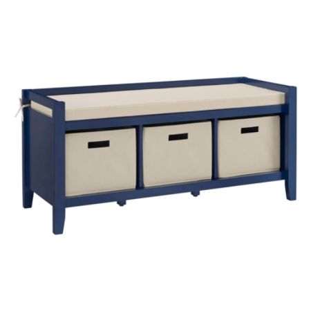Linon Hale Entryway Storage Bench Office Depot